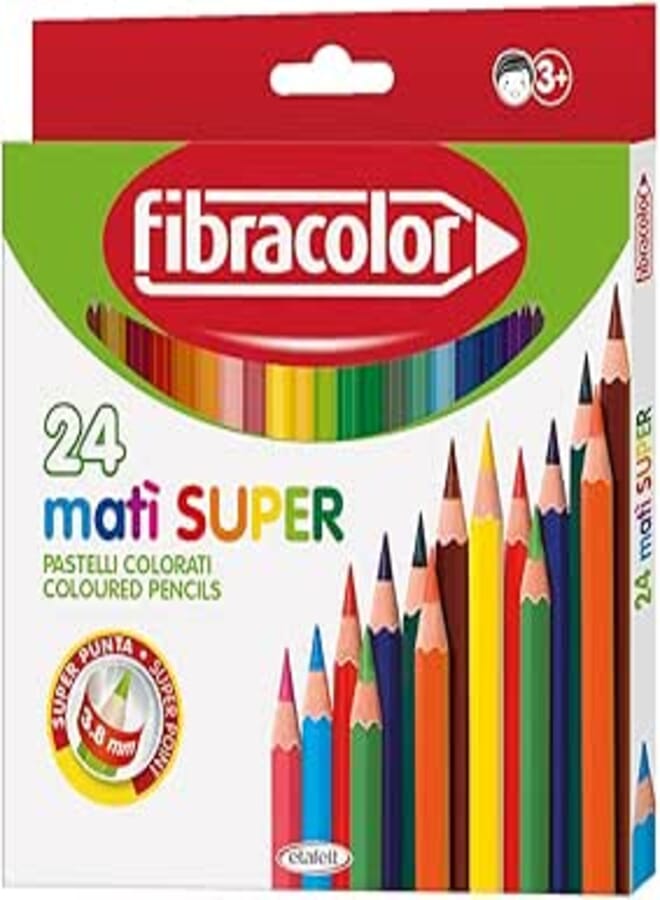 FIBRACOLOR ETAFELT Matì Super Hexagonal coloured pencil Pack of 24 Colors
